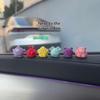 6Pcs Cute Fuzzy Monster Colorful Mini Cartoon Figurines Car Dashboard Ornaments for Child Small Gifts