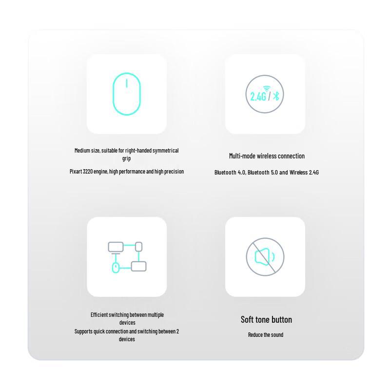 Rapoo M350L Multi-Mode Wireless Ergonomic Silent Rechargeable Mouse