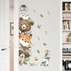 1Pc Cute Cartoon Probe Stacked Sitting Small Animal Wall Stickers For Kids Room Bedroom Home Decoration Wall Decor
