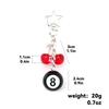 Punk Hiphop Black Dice Keychain Vintage No.8 Billiard Lucky Pendant Cool Y2K Accessory for Streetwear Fans Daily Wear