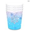 Blue Snowflake Disposable Tableware Blue Snow Plates Cups Napkins Merry Christmas Girls Happy Snow Theme Birthday Party Supplies