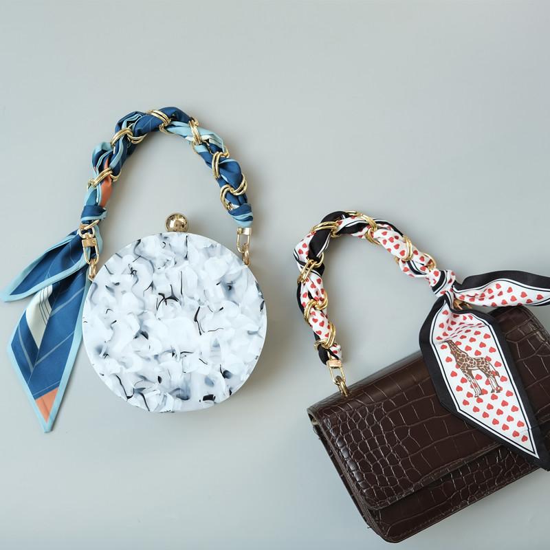 New Fashion Spring Winter Woman Handbag Accessory Part Chains Detachable Replacement Red Dot Silk Cute Strap Women DIY Chain