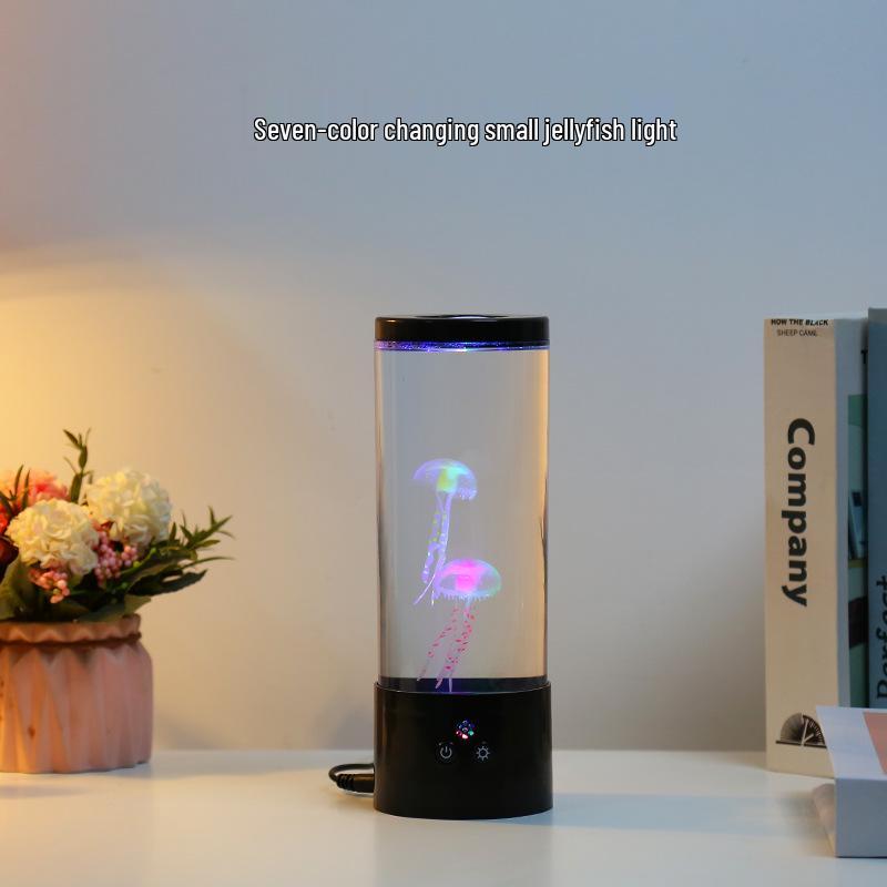 USB Luminous Jellyfish Night Light: Seven-Color LED Remote Control Atmosphere Lamp for Home Décor