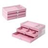 Transparent Jewelry Storage Box Dust-proof Earrings Jewelry Box Three Drawer Jewelry Box  Storage