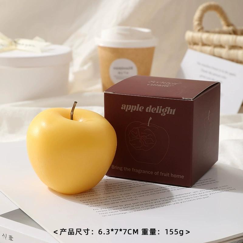 1Pc Apple Shaped Scented CandleSoy Wax Fruit Candle Ornament, Festive Gift Idea for Bedroom Home Decor & Holiday Gifting