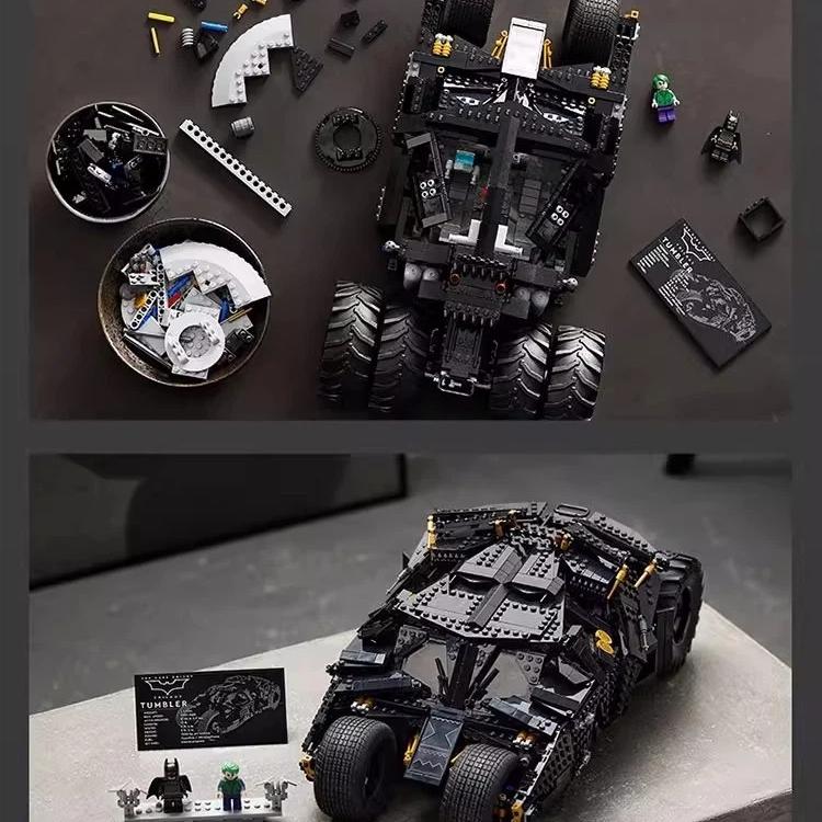 Batman Batmobile Building Blocks, Dark Knight Batman Batmobile Assembly Brick Model Toy