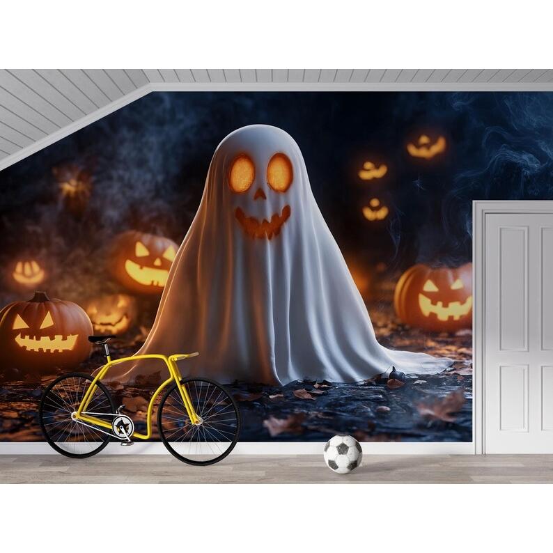 Ghost Pumpkin Glowing tapestry 75x100 чёрный