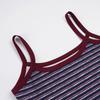 BM Style European & American Slim Crop Top & Shorts Set – Striped Camisole & Shorts for Women