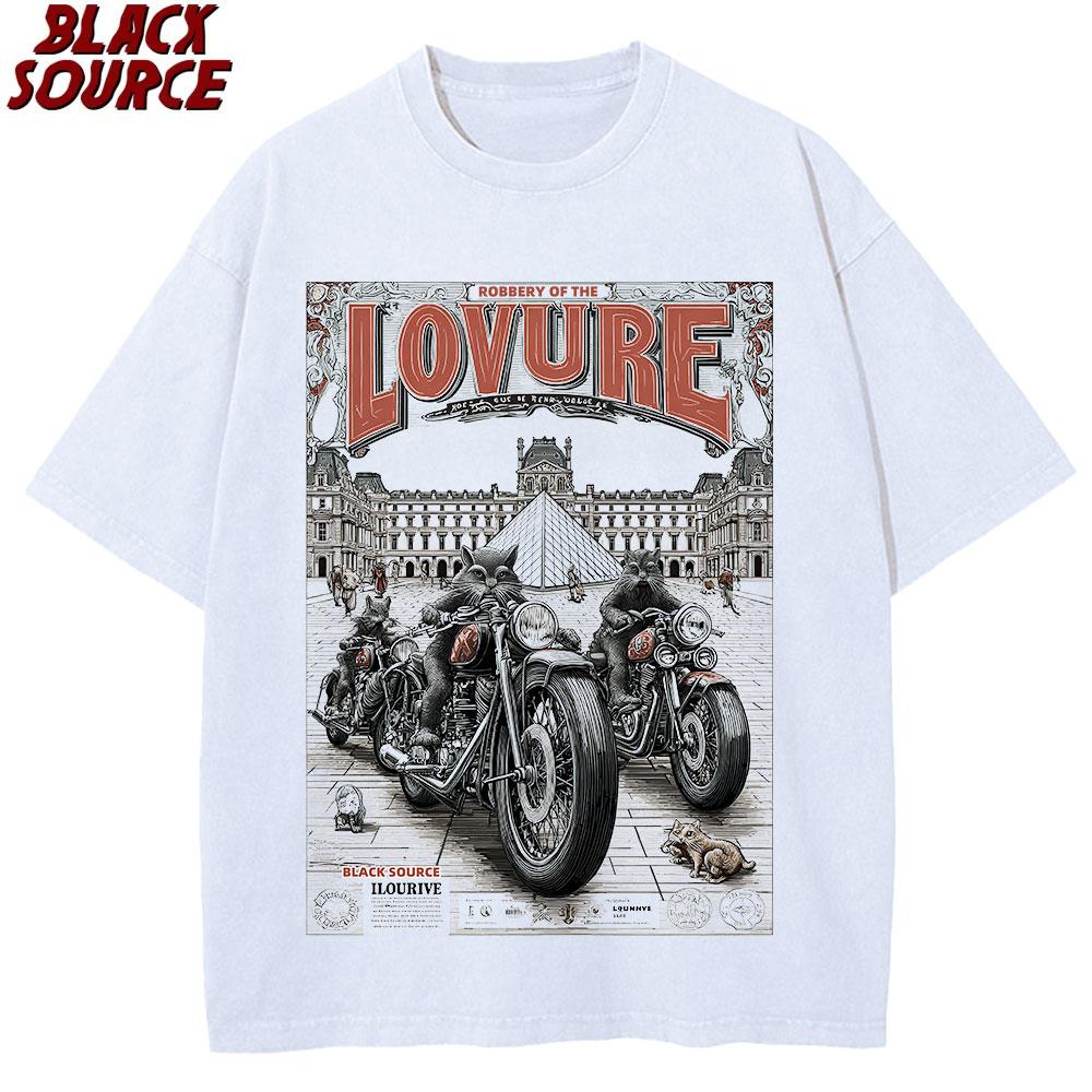 T Ladies Louvre Museum Vintage Pattern Printed Cotton Short Sleeve TShirt Yk Harajuku Streetwear Robbery of the Louvre S