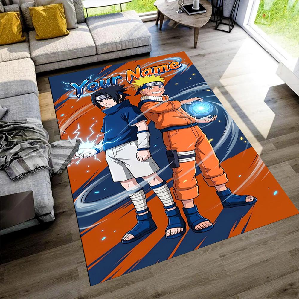 Naruto Character Customizable Name Floor Mat Perfect for Balcony Dormitory Outdoor Playrooms Antislip Carpet Office Home Decor