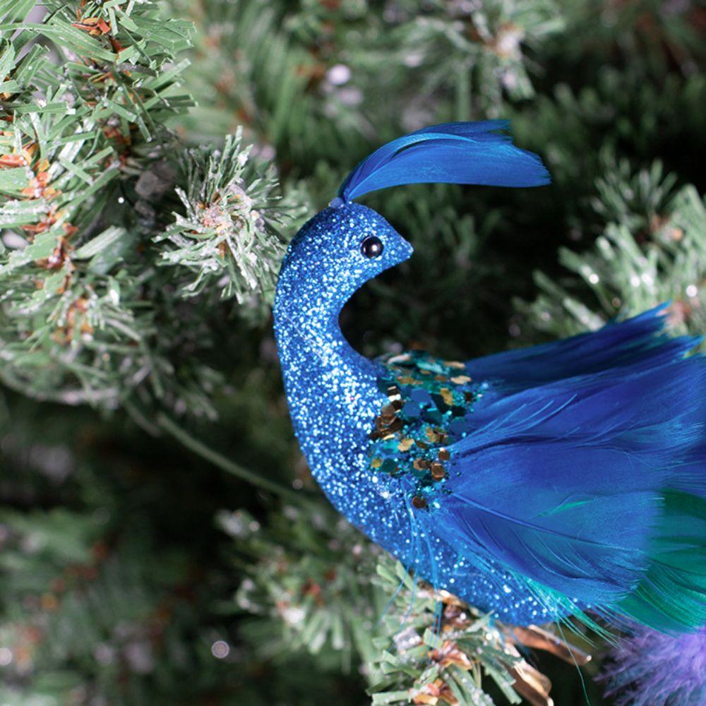 with Clip Christmas Tree Peacock Decoration Simulation Bird Hanging Ornament  Gift