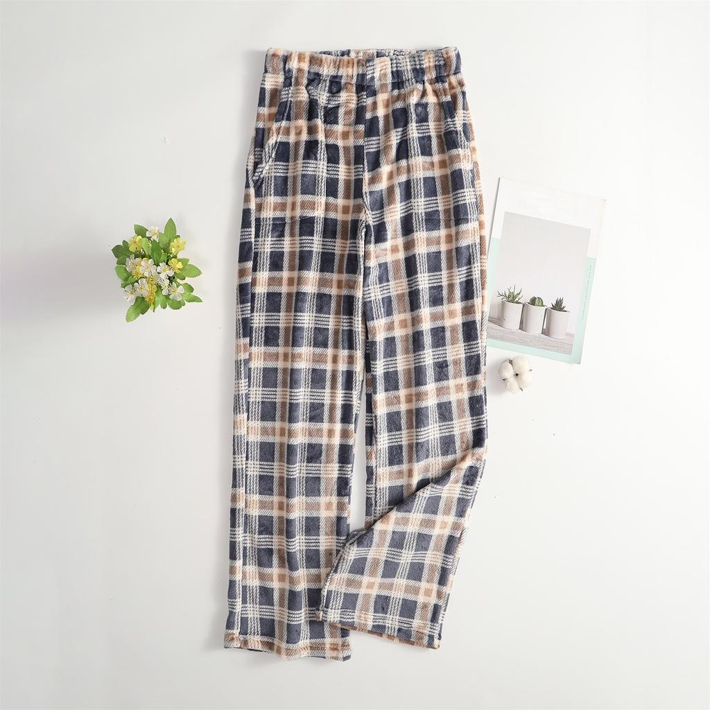 Women Pajama Pants Plush Sleep Pants Soft Elastic Waist Pajama Bottoms Patterned Pants With 2 Pockets