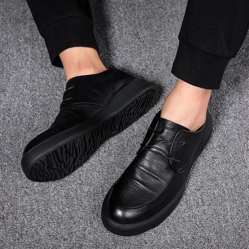 Leather Soft Leather Men's Leather Shoes Men's British New Casual Shoes Soft Sole Non-slip Soft Sole Men's Shoes