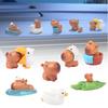 9/18PCS Mini Capybara Resin Figurines – Cute Car Dashboard Ornaments Set, Kawaii Animal Decor for Console, Desktop & Room
