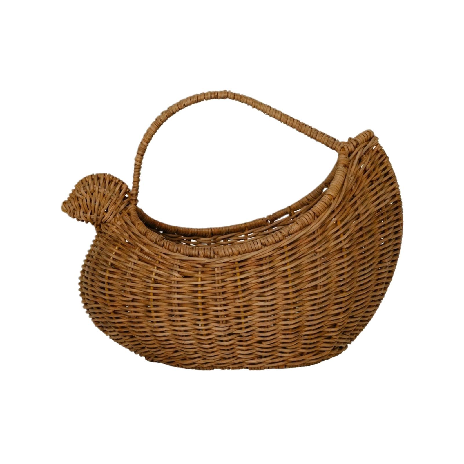 Wicker Storage Baskets,  Vegetable Picking Baskets,  Fruit Baskets,  Handmade Woven Storage Baskets,  Wicker Hand-Held Baskets One Size хаки