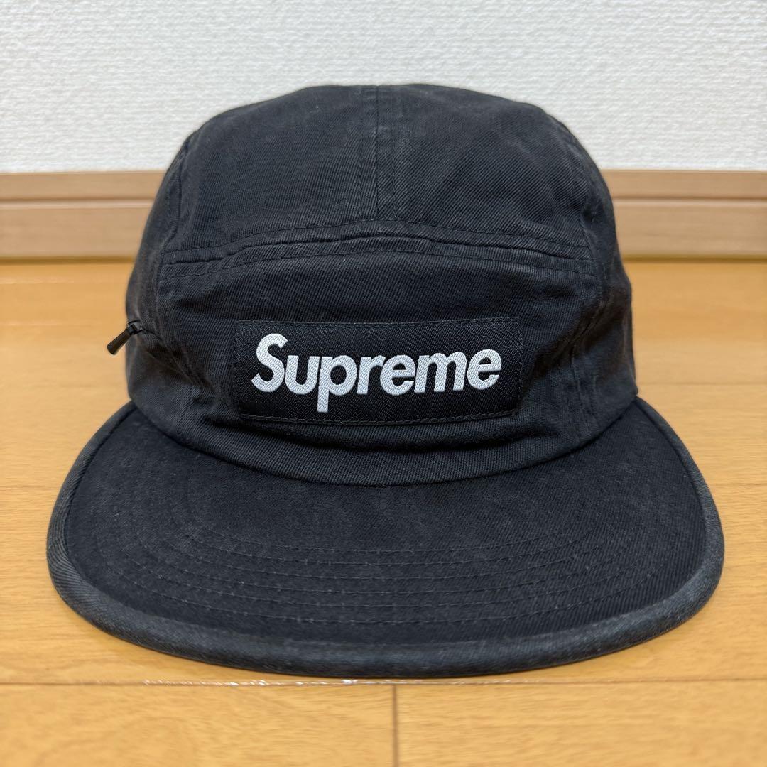 

[USED] Supreme Side Zip Camp Cap Black 17aw