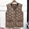 Women's Vest Down Cotton Vest Women's Large Size Winter Warm Vest Thickened Vest Short Vest Jacket Back Elastic Waist