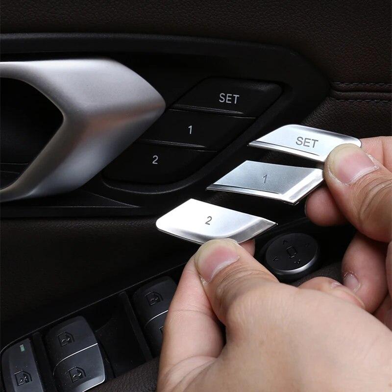 3Pcs ABS Car Interior Seat Adjustment Memory Buttons Sequins Decorative Decals Auto Accessories For BMW 3 Series G20 G28 -21