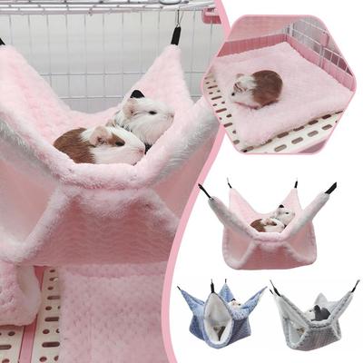 1Pc Hamster Nest Winter Bed House Shed Hanging Hammock Cage Tunnel Plush Hideaway For Hamster Guinea Pigs Sugar Small Pet