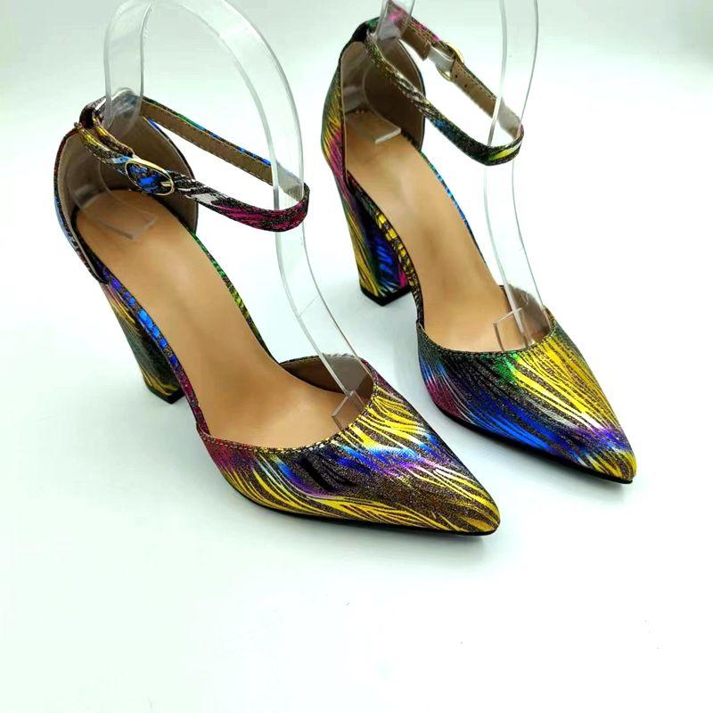 Fashion FHC 2025 New High Heels,Women Pumps,Night Club Lady Shoes,Side Shallow Out,Ankle Buckle Strap,Pointed Toe,Colorful,Dropship