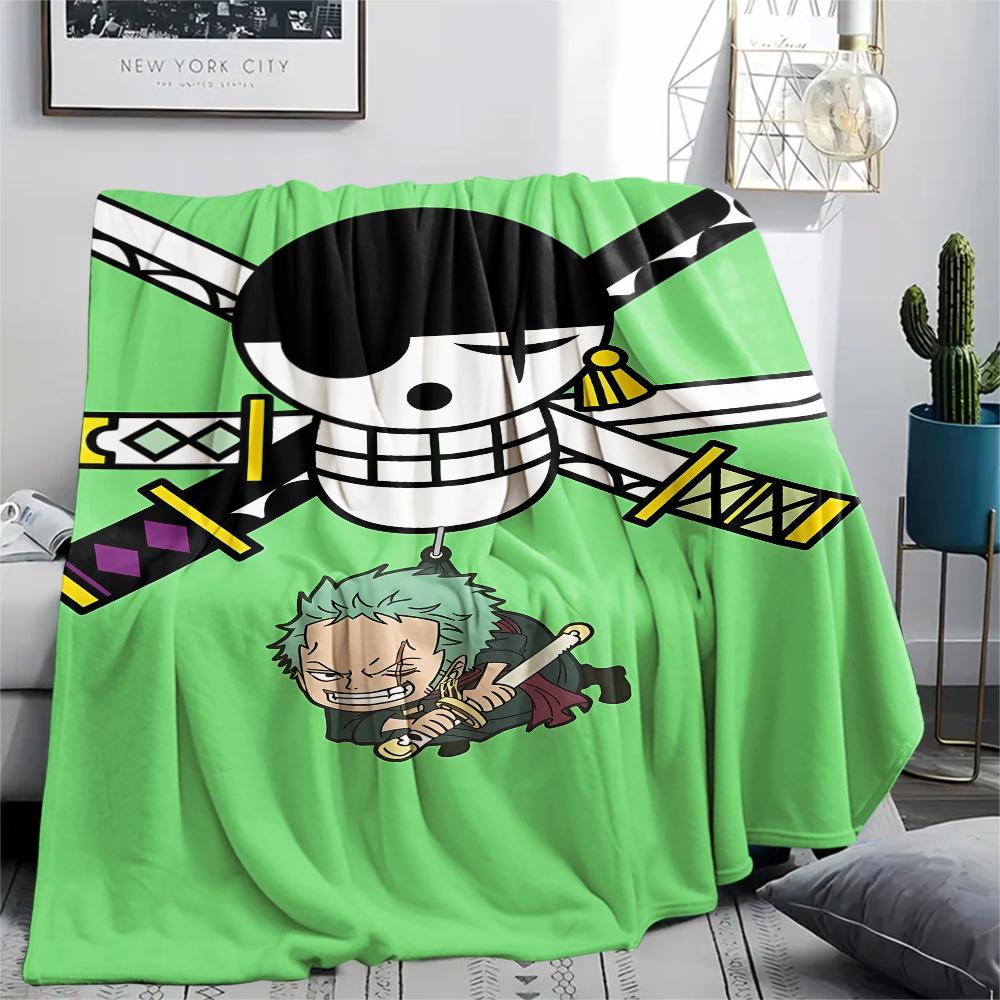 Flanelová deka s potiskem postaviček z One Piece, Vysoká kvalita, Pohodlná pro všechna roční období, Domácí dekorace, Teplo a pohodlí, Perfektní jako vánoční dárky