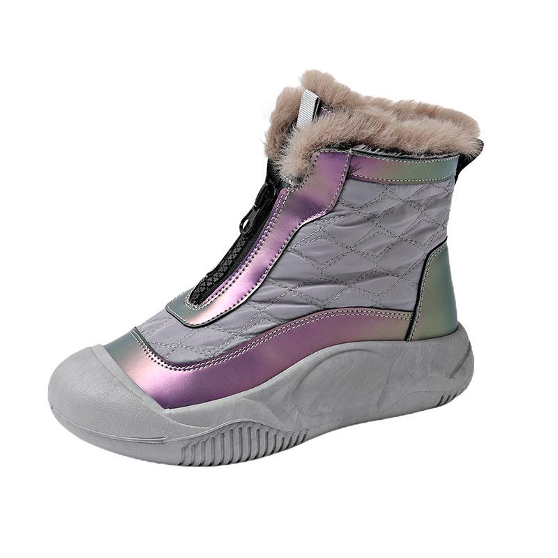 Winter velvet high-top shoes children's new outdoor casual short boots leather boots children's versatile warm cotton shoes women