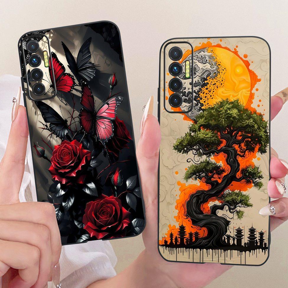Casing For Tecno Camon 17P Cover Silicone Cute Cat Luxury Fashion Funny Painted Phone Case For Techno Camon 17P CG7 CG7n