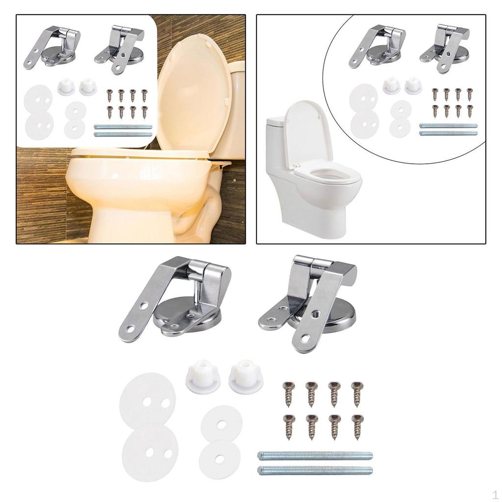 Bathroom Toilet Seat Hinge Zinc Alloy Hardware Hotel Restroom Toilet Accessories with Bolts and Nuts