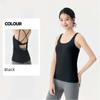 Foreign Trade Yoga Clothes With Chest Pad Fake Two-Piece Sexy Beauty Back Sports Quick-Drying Vest Cover up Loose Fitness Top Women