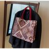 Versatile Ethnic Style Tote Bag Large Capacity Retro Handbag Organizer Canvas Casual Women's Shoulder Bag Female