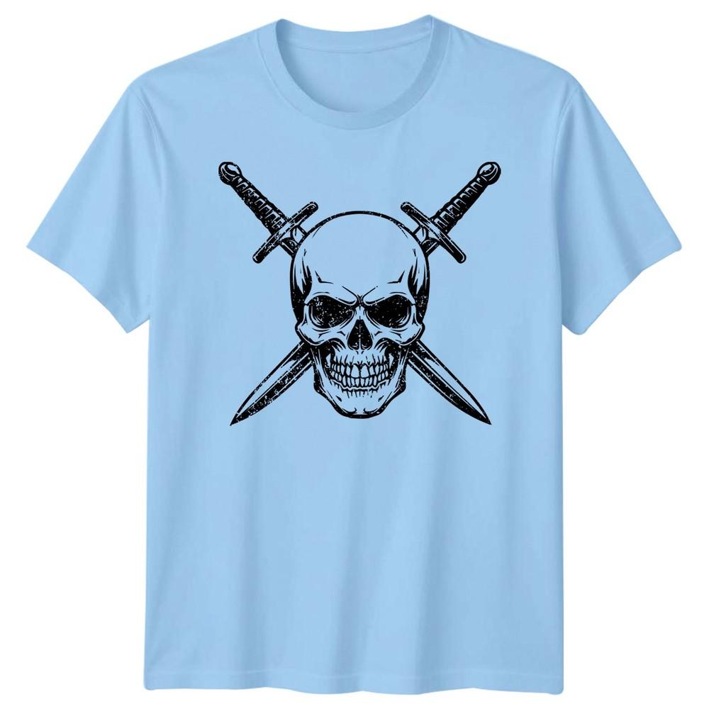 Skull Art Fantasy Unisexs TShirt Crossed Swords Graphic S