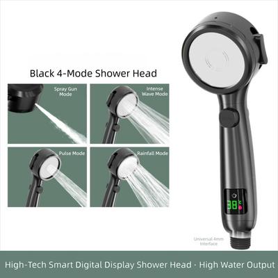 Hochdruck-Duschkopf mit digitaler Temperaturanzeige, einstellbarem Strahl und Wassersparfunktion