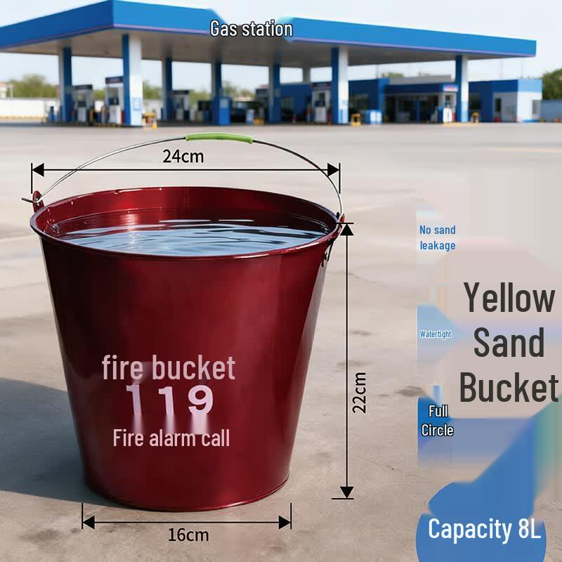 Thickened Round Fire Bucket 8L