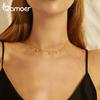 BAMOER Short Choker Necklace 925 Sterling Silver Triangle Chain Necklaces Anti-allergy Jewelry