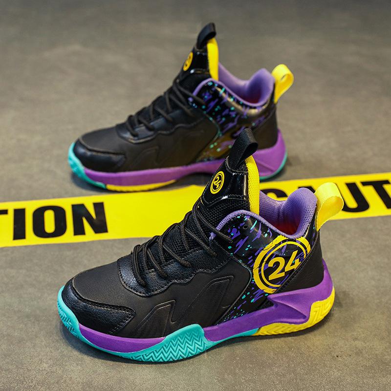 

Детские осенне-зимние хлопковые баскетбольные кроссовки для тренировок, спортивная обувь для детей среднего и старшего возраста, нескользящие и износостойкие студенческие кроссовки для мальчиков 40
