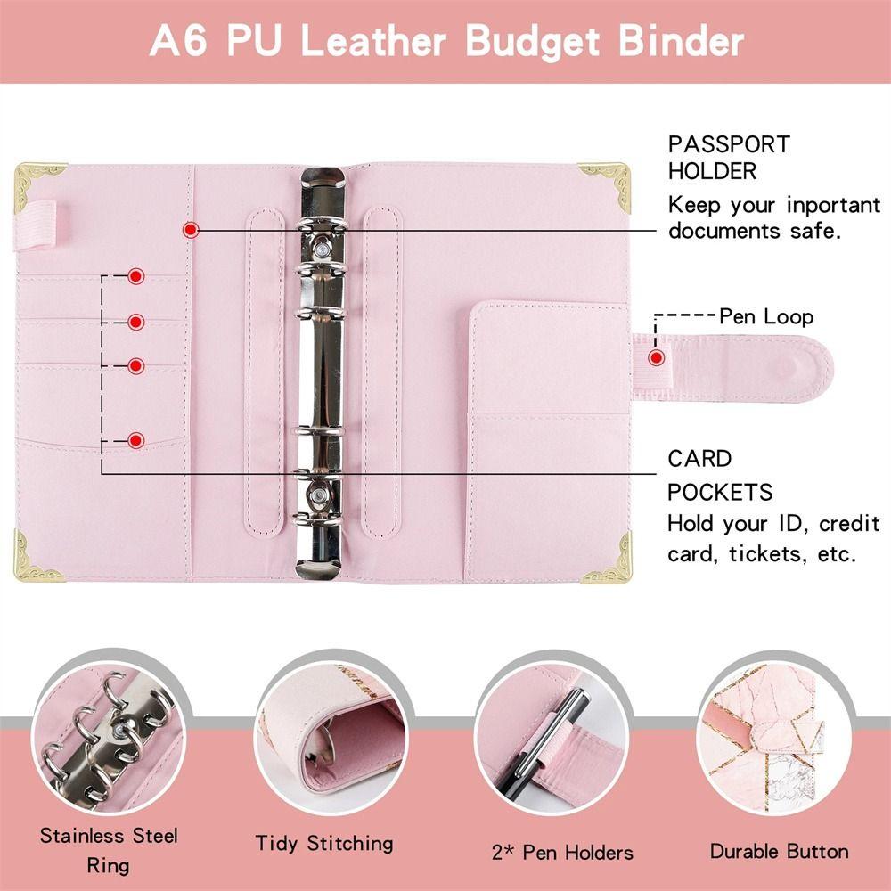 Pockets Binder Pockets Cash Envelopes Binder Notebook Budget Binder A6 Notebook Planner Binder