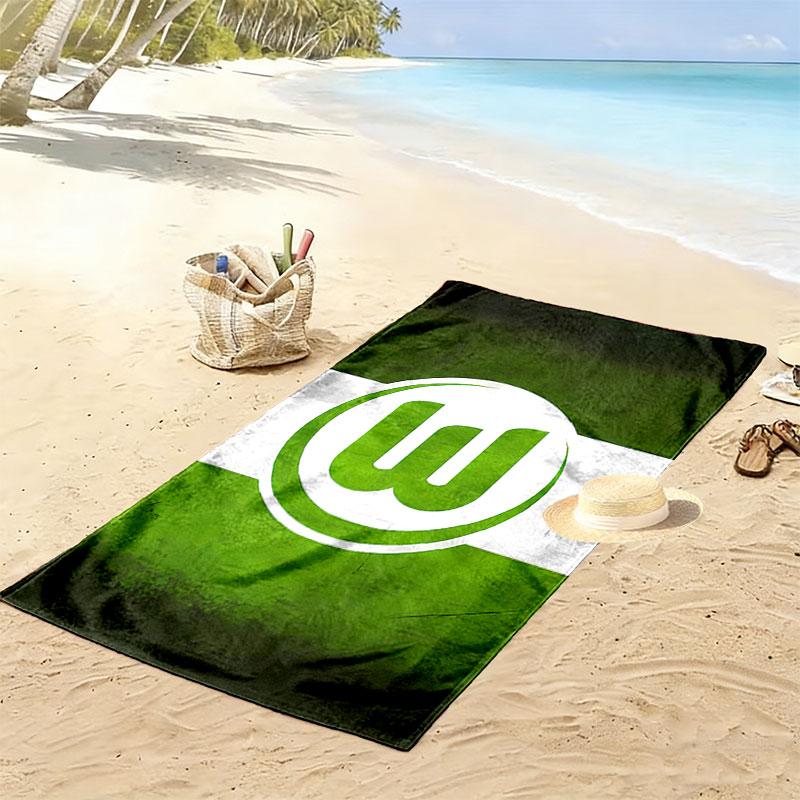 Asciugamano da Spiaggia con Stampa VfL Wolfsburg, Asciugamano Grande Morbido Asciugatura Rapida per Spiaggia Campeggio Nuoto