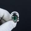 Emerald May Birthstone Adjustable 925 Sterling Silver Ring - Fits US Sizes 6 to 10 - Handmade Boho Jewelry for Women & Men, Valentine Gifts