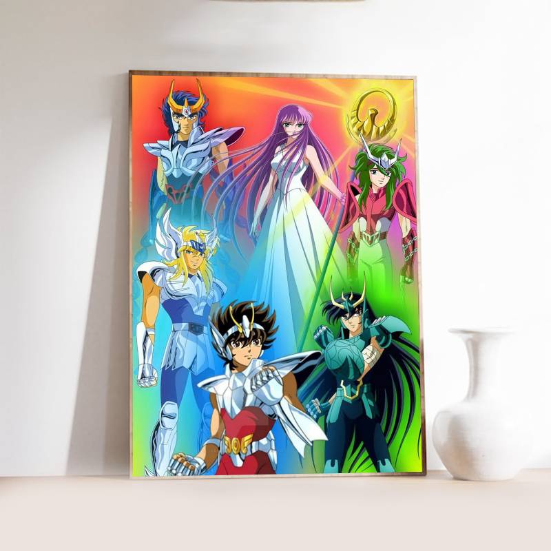 1PC Classic Anime S-Saint S-seiya Poster Self-adhesive Art Waterproof Paper Sticker Coffee House Bar Room Wall Decor