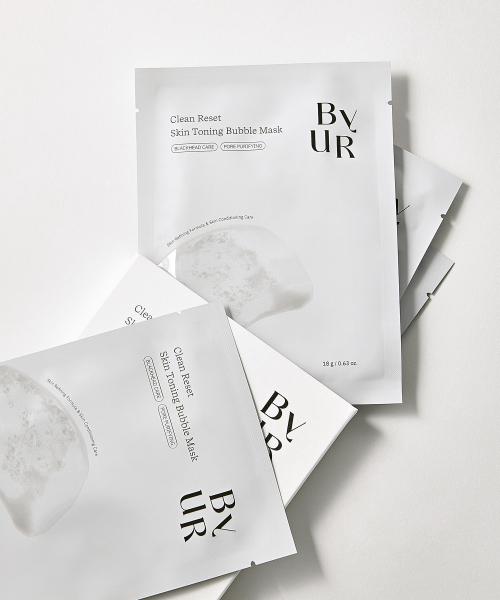 ByUR Clean Reset Skin Toning Bubble Mask 4pcs 4 Sheets