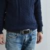 Ceinture décontractée pour homme en cuir Tochigi, fabriquée au Japon. Durable, 40 mm de large. Ceinture en cuir simple et élégante. BLLB0461 (Noir (avec bord perforé))