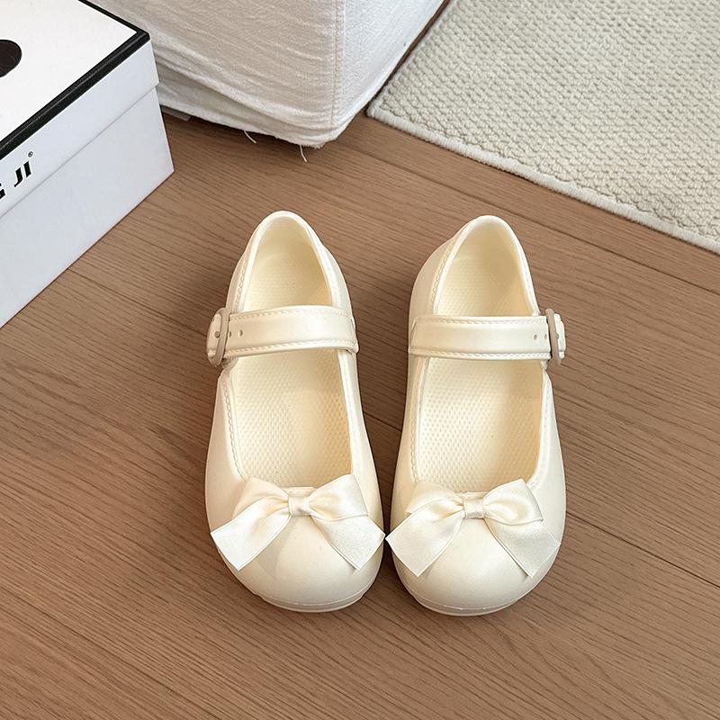 

Нишевый дизайн дырочные туфли лето новая носка бант универсальные повседневные удобные мягкая подошва пляжные сандалии 39-40 белый