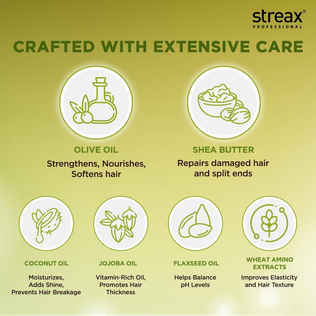 Streax Mascarilla Capilar Nutritiva Profesional de Spa para Cabello Muy Seco Dañado 200G Paquete de 1 Tratamiento Hidratante Revitalizante