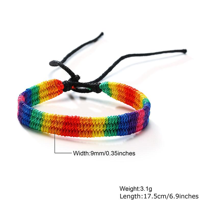 LGBTQ Rainbow Color Bracelets for Men Women,Adjustable Colorful Braided Rope Bracelet,Stylish Jewelry Gifts