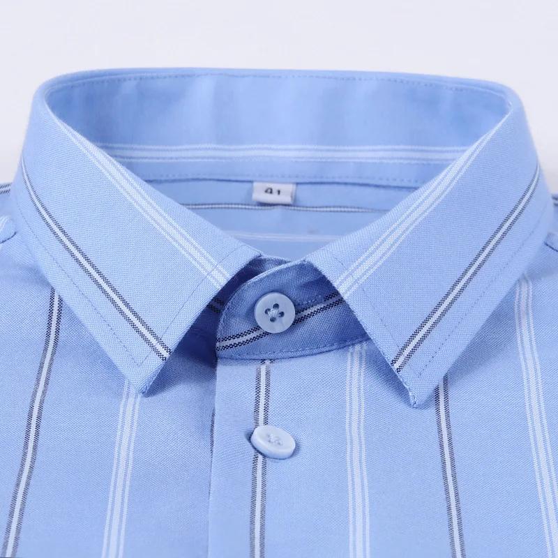 Big Fits 160KG 11XL Hot Sale Plaid Stripe Shirt 100% Oxford Cotton Men's Shirt Short Sleeve Loose Fit Summer Office Wear