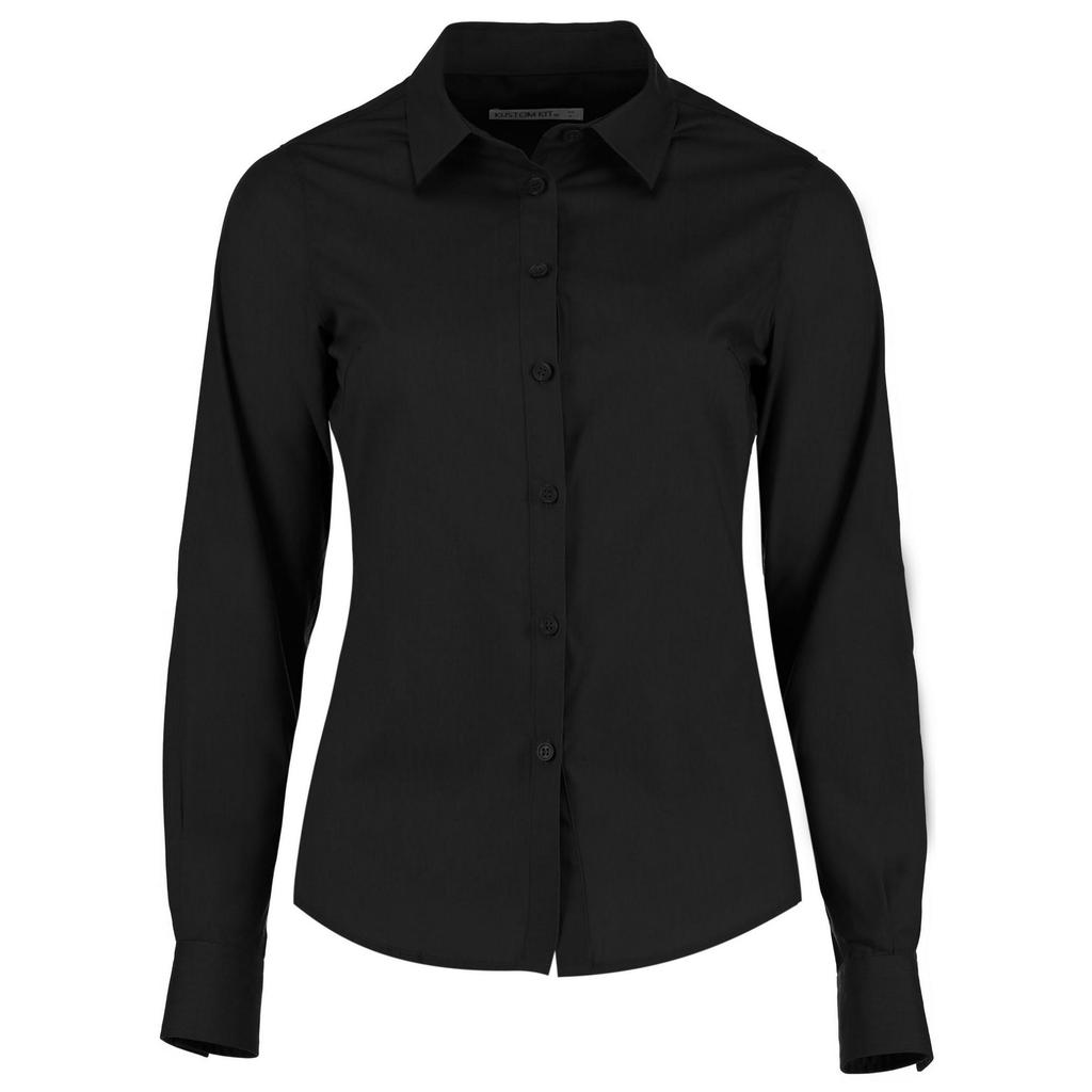 Kustom Kit Womens/Ladies Poplin Tailored Long-Sleeved Shirt