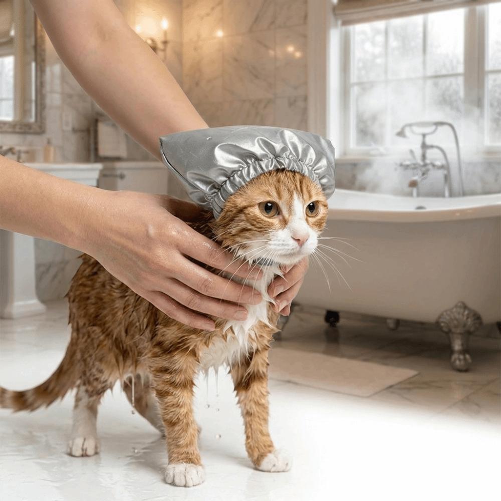 Wasserdichte Haustier-Bade-Ohrenabdeckung Wiederverwendbare Hundebadehaube Weiche Katzen-Bade-Duschhaube Für den Heimgebrauch