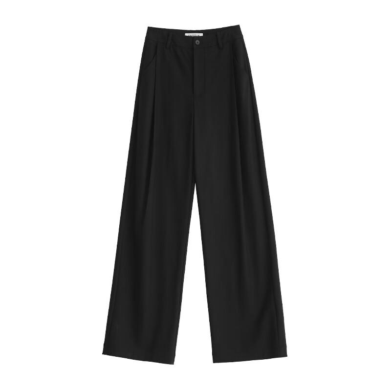 FAESSLIN Women's Wool Blend Wide-Leg Trousers