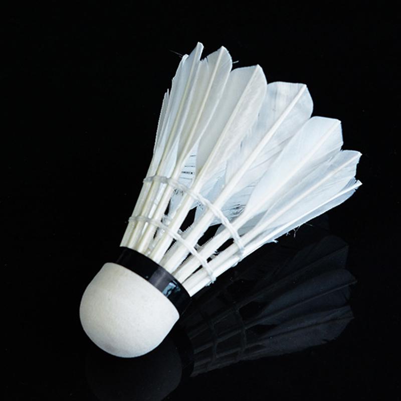 White Super Durable Outdoor Game foam Sports Badminton Balls Shuttlecock Goose Feather 12 Pcs