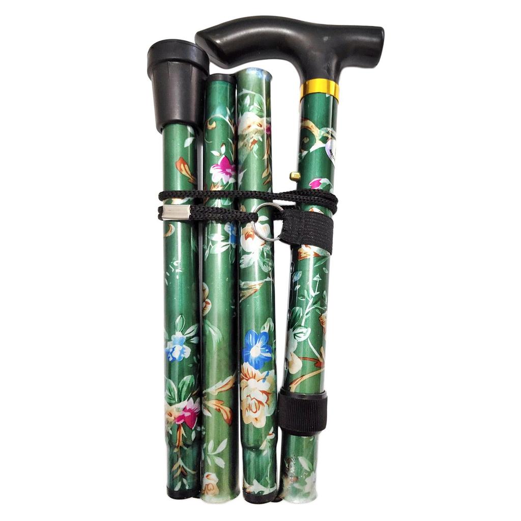 Portable Foldable Cane Lightweight Collapsible Hand Walking Stick Camping